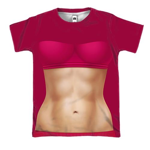 3D футболка с женским накаченным торсом