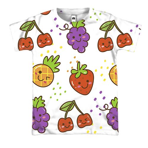 3D футболка с ягодами