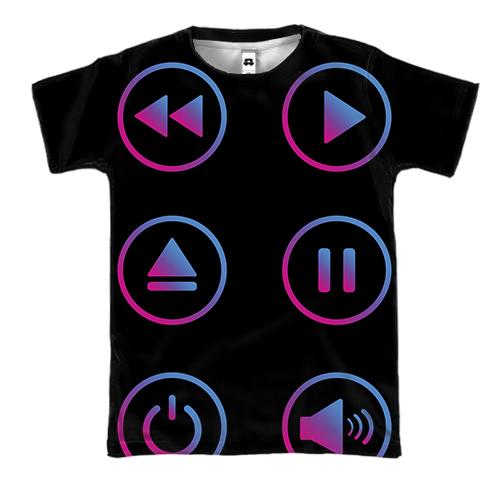 3D футболка с музыкальными кнопками