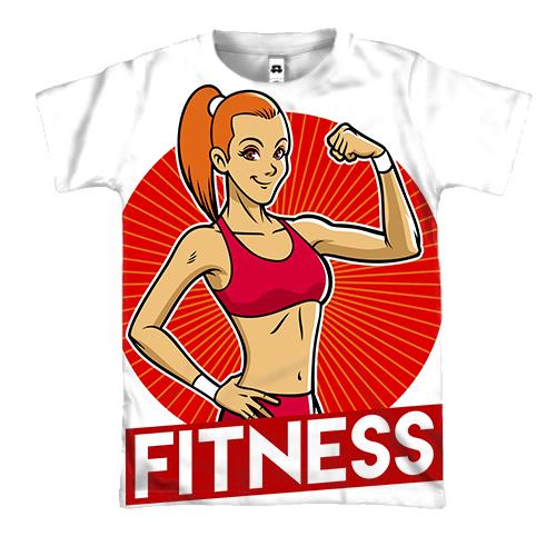 3D футболка с фитнесс-девушкой