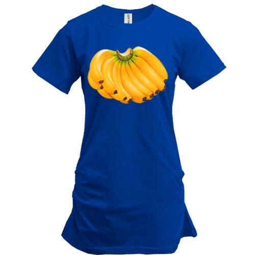 Подовжена футболка з бананами