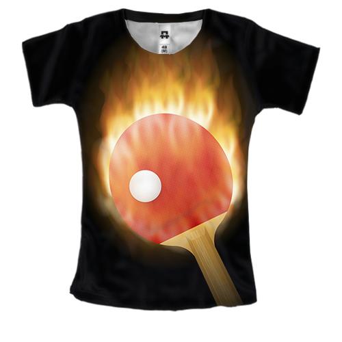 Женская 3D футболка Fire tennis