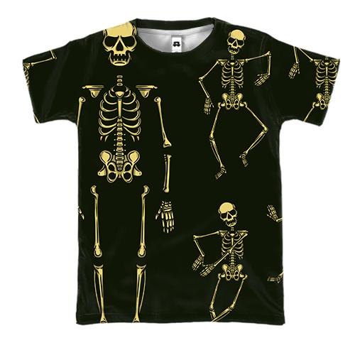 3D футболка с танцующим скелетом