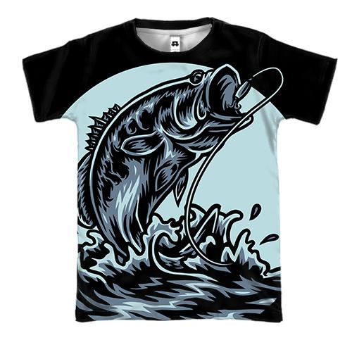 3D футболка з рибою в морі