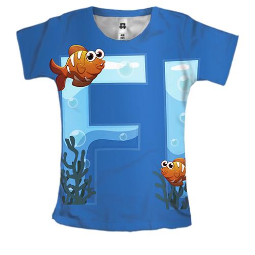 Женская 3D футболка Fish