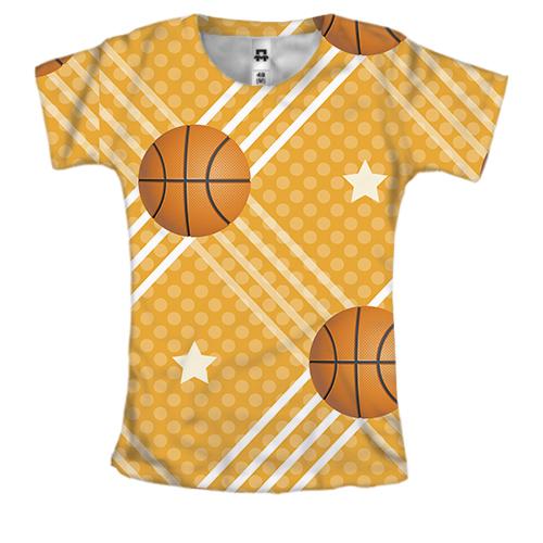 Женская 3D футболка Pop art Basketball
