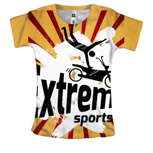 Женская 3D футболка extreme sport bike