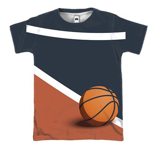 3D футболка с баскетбольным полем