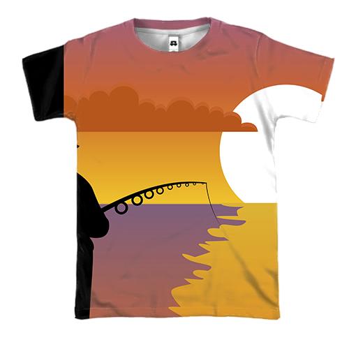 3D футболка з ранкового риболовлею