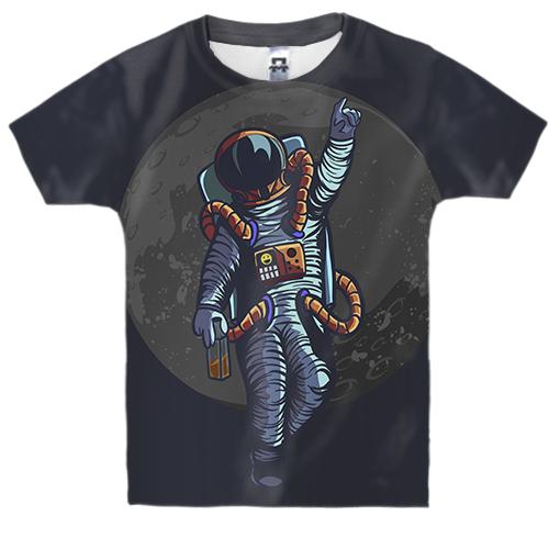 Детская 3D футболка с летящим космонавтом