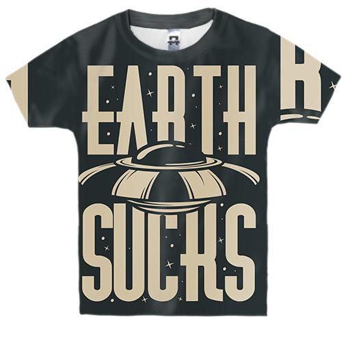 Детская 3D футболка Earth Sucks