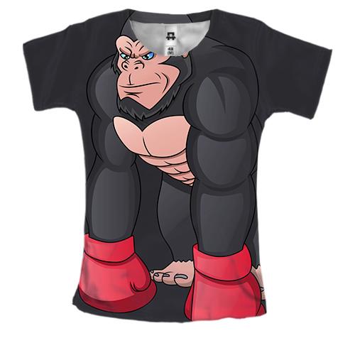 Жіноча 3D футболка з орангутангом боксером