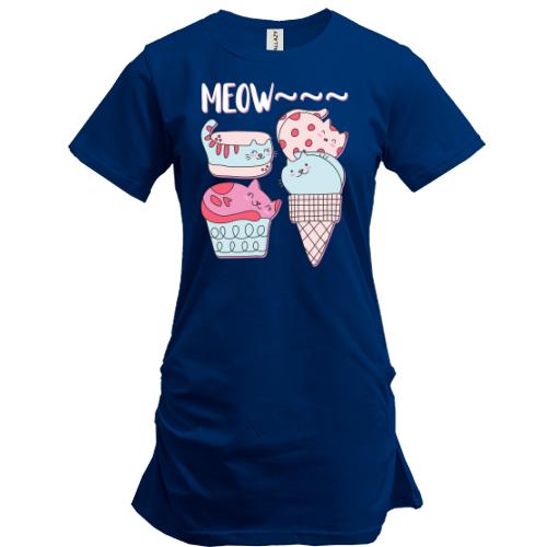 Подовжена футболка MEOW Cats