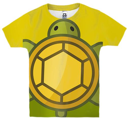 Детская 3D футболка с зеленой черепахой