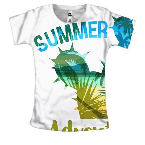 Женская 3D футболка Summer Adventure