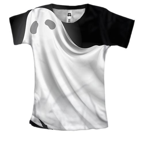Женская 3D футболка с призраком