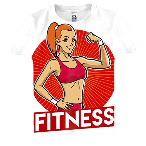 Детская 3D футболка с фитнесс-девушкой