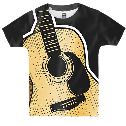 Детская 3D футболка с большой гитарой