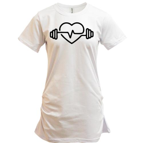 Подовжена футболка Heart WorkOut