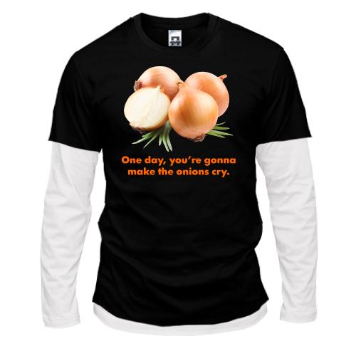 Комбинированный лонгслив One day, you're gonnamake the onions cr