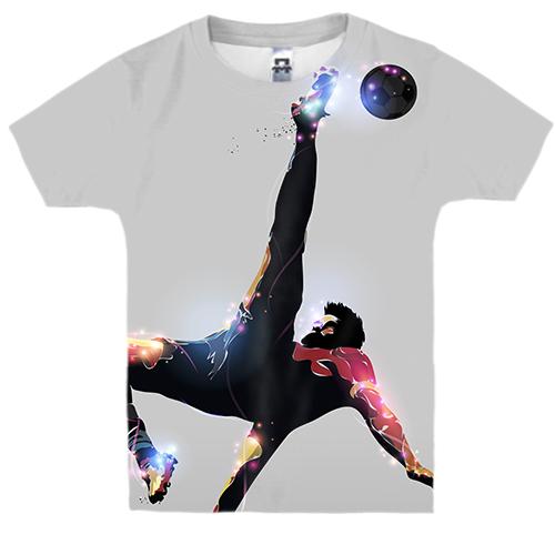 Детская 3D футболка с ярким футболистом в полете