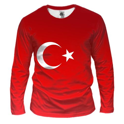 Мужской 3D лонгслив с градиентным флагом Турции