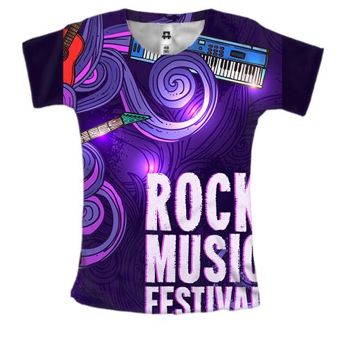 Женская 3D футболка Rock Music Festival