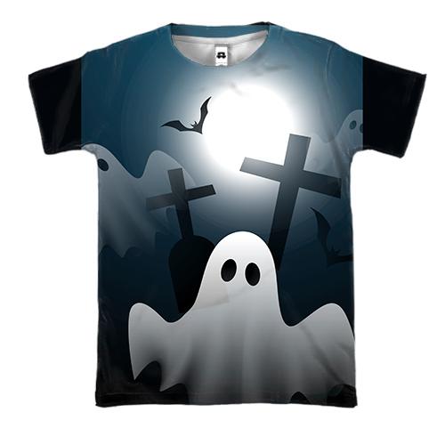 3D футболка с призраками и крестами