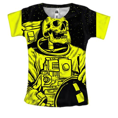 Женская 3D футболка Скелет-Космонавт