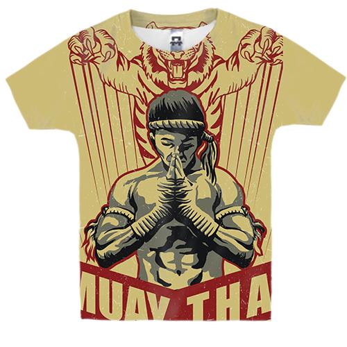 Дитяча 3D футболка з борцем Muay Thai