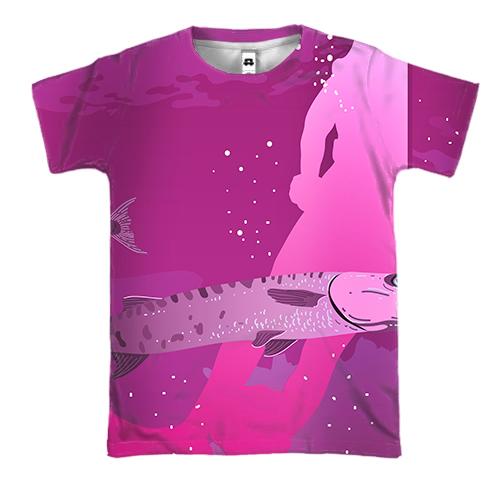 3D футболка Pink Sea