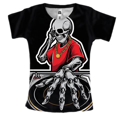 Жіноча 3D футболка Skull DJ