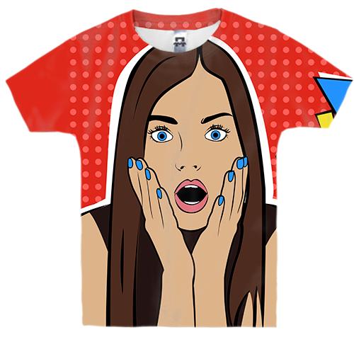Детская 3D футболка Pop Art Girl Wow!
