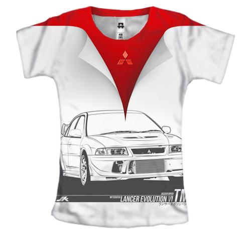 Женская 3D футболка Mitsubishi (рисунок)
