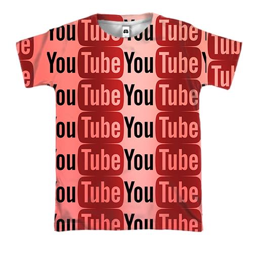 3D футболка YouTube pattern