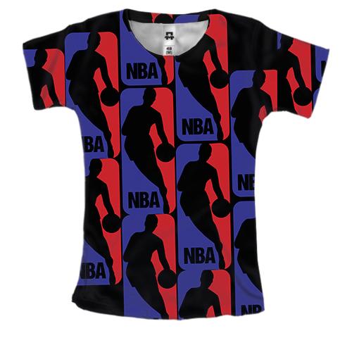 Женская 3D футболка NBA pattern