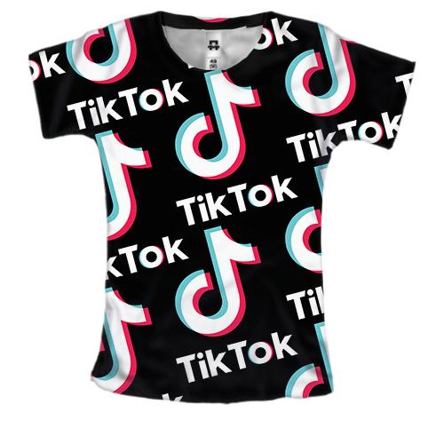 Женская 3D футболка Tik Tok pattern