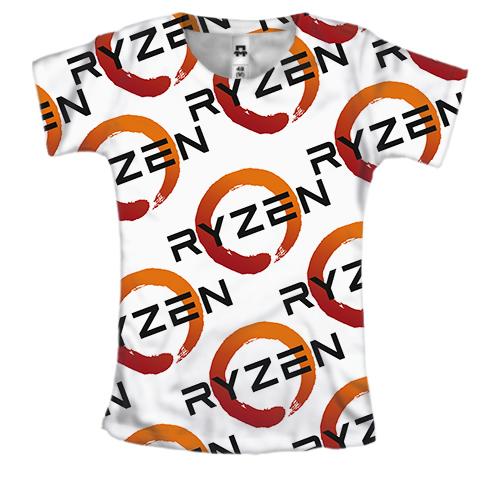 Женская 3D футболка Ryzen pattern