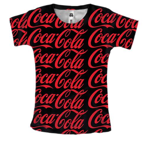 Женская 3D футболка Coca Cola pattern