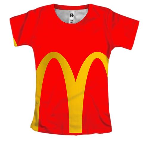Женская 3D футболка Mc Donalds pattern