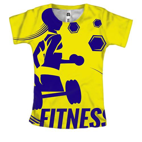 Женская 3D футболка Fitness Girl.
