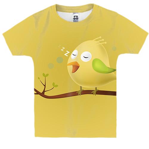 Детская 3D футболка Yellow bird sleeping