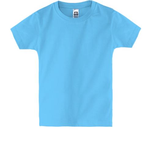 Ярко-голубая детская футболка 