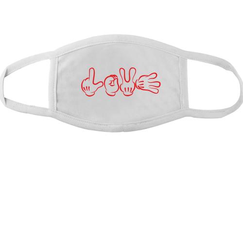 Тканинна маска для обличчя Love з рук Міккі