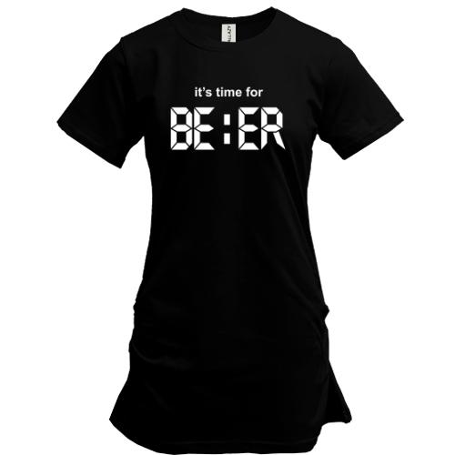 Подовжена футболка It's time for BEER