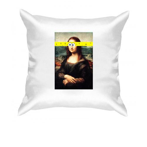 Подушка Мона Лиза с глазами Губки Боба