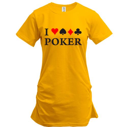 Подовжена футболка Покер