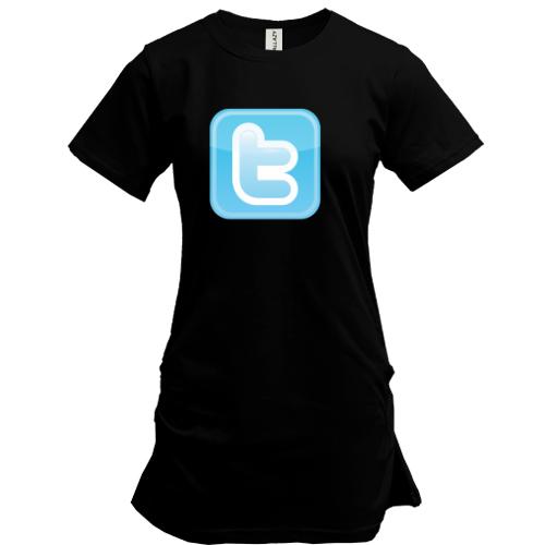 Подовжена футболка з иконкой Twitter