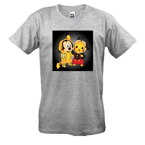 Футболка Mickey mouse and pikachu