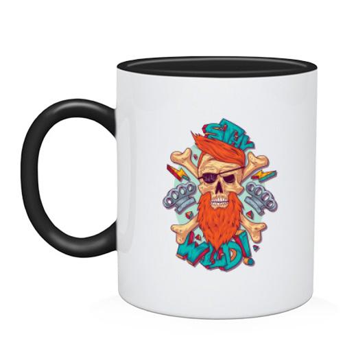 Чашка Skull with a red beard